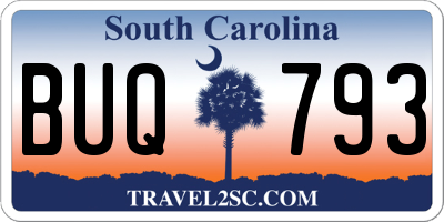 SC license plate BUQ793
