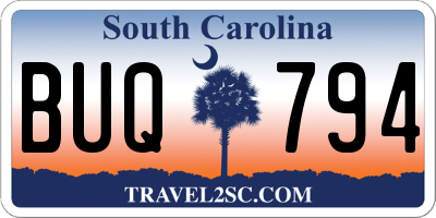 SC license plate BUQ794
