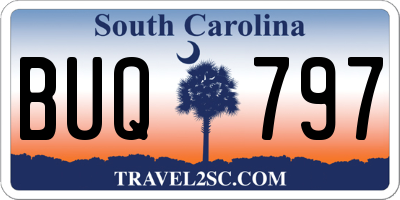 SC license plate BUQ797