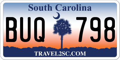 SC license plate BUQ798