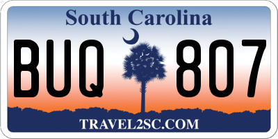 SC license plate BUQ807