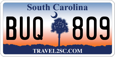SC license plate BUQ809