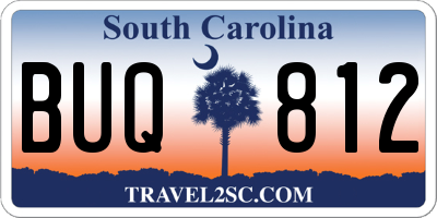 SC license plate BUQ812