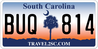 SC license plate BUQ814