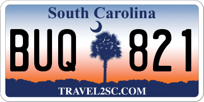 SC license plate BUQ821