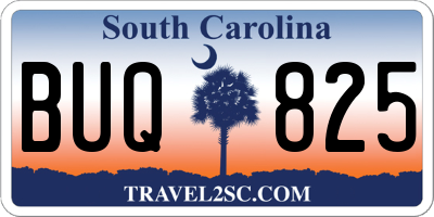 SC license plate BUQ825