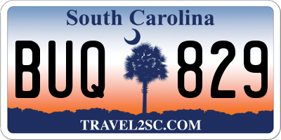 SC license plate BUQ829