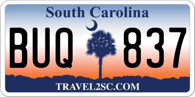 SC license plate BUQ837