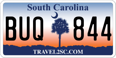 SC license plate BUQ844