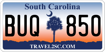 SC license plate BUQ850