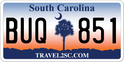 SC license plate BUQ851