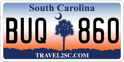 SC license plate BUQ860