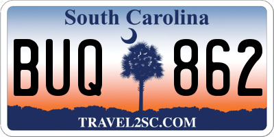 SC license plate BUQ862