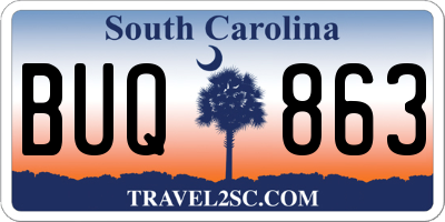 SC license plate BUQ863