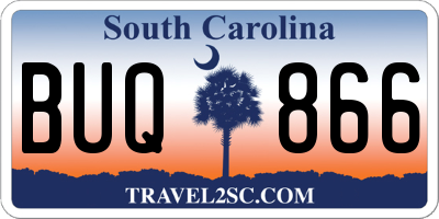 SC license plate BUQ866
