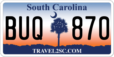 SC license plate BUQ870