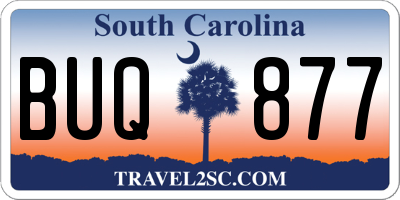 SC license plate BUQ877