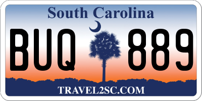 SC license plate BUQ889