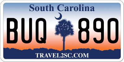 SC license plate BUQ890