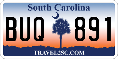 SC license plate BUQ891