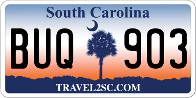 SC license plate BUQ903