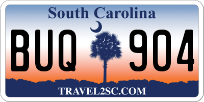 SC license plate BUQ904