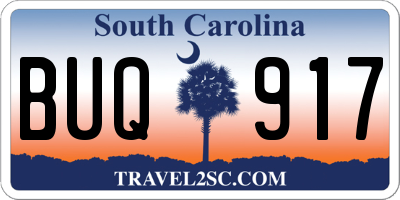SC license plate BUQ917