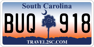 SC license plate BUQ918