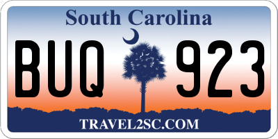 SC license plate BUQ923