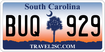 SC license plate BUQ929