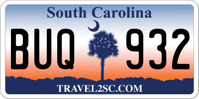 SC license plate BUQ932
