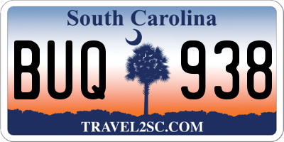SC license plate BUQ938