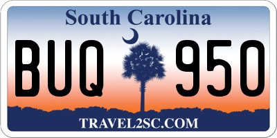 SC license plate BUQ950