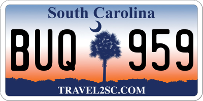 SC license plate BUQ959