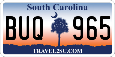 SC license plate BUQ965