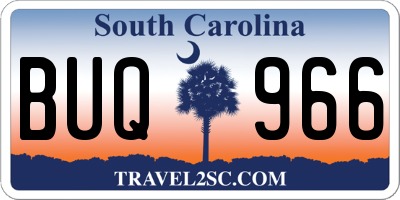 SC license plate BUQ966