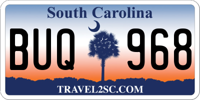 SC license plate BUQ968
