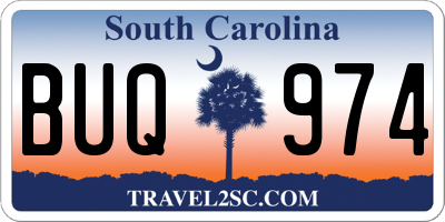 SC license plate BUQ974