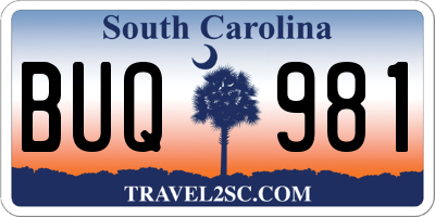 SC license plate BUQ981