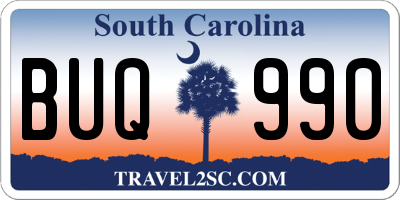 SC license plate BUQ990