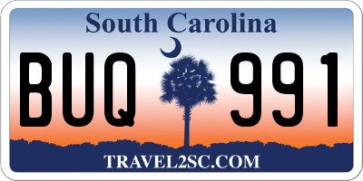 SC license plate BUQ991