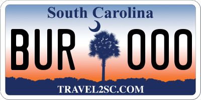 SC license plate BUR000