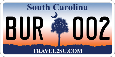 SC license plate BUR002