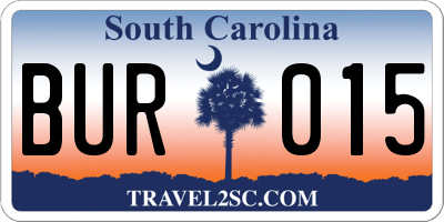SC license plate BUR015