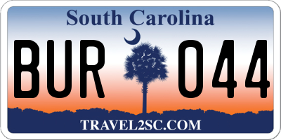 SC license plate BUR044