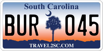 SC license plate BUR045