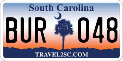 SC license plate BUR048