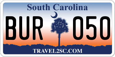 SC license plate BUR050