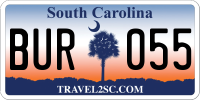 SC license plate BUR055