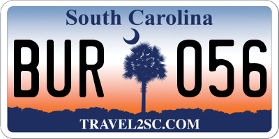 SC license plate BUR056